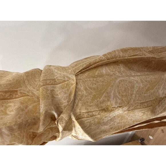 Vintage Yellow Paisley Button Front Dress with Pleated Skirt Set - Picture 10 of 13